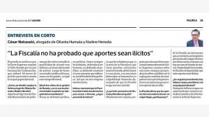 César Nakazaki: Fiscalía no demuestra que aportes tiene​n​ origen ilícito